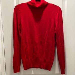 Ann Taylor Red Cowl Neck Sweater with Fitted Silhouette